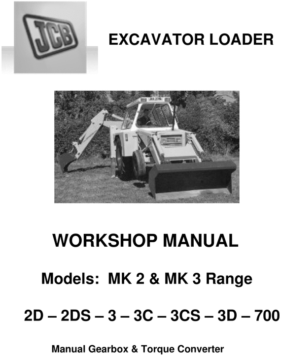 Product picture JCB 2D 2DS 3 3C 3CS 3D 700 Excavator Loader Service Manual